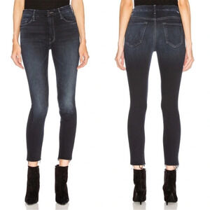 MOTHER Denim High Waisted Looker Ankle Fray Skinny Jeans Last Call Women’s 24